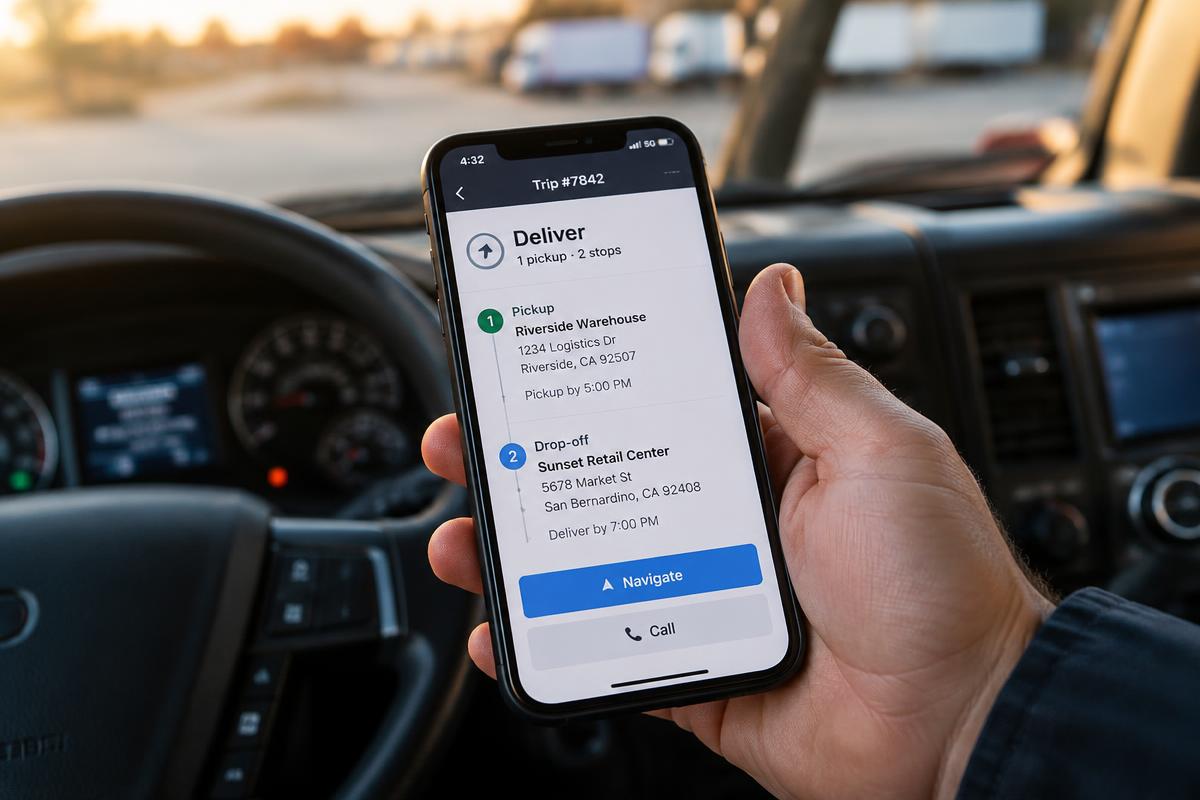 Driver mobile view